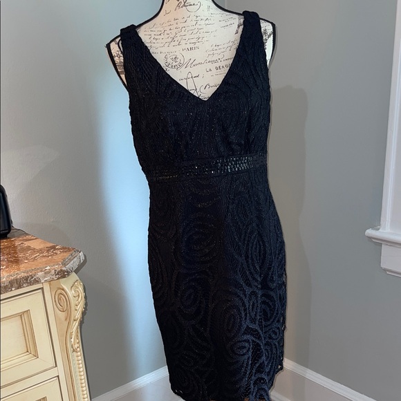 Aidan Mattox Lacy LBD (Size 12) - Picture 1 of 5